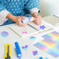 Rouleau de papier holographique métallique irisé pour emballages cadeaux haut de gamme et fournitures d'arts décoratifs, finition brillante