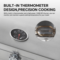 HOMFUL-Barbecue au propane pour bateau, barbecue à gaz, support pliable