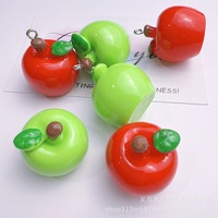 Breloques 3D mignonnes en résine en forme de pomme avec anneau de suspension pour boucles d'oreilles, bracelets, colliers et porte-clés
