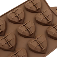 Moule à pâtisserie en silicone en forme de cœur en diamant 3D traditionnel antiadhésif pour gâteaux en pâte d'amande, gaufres, barres chocolatées