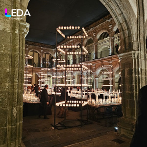 LEDA Mur de bougies moderne en métal pour extérieur, toile de fond de mariage – Taille et couleur personnalisables pour mariages - Product Image 5