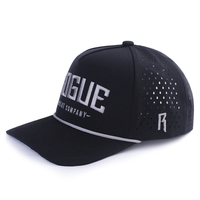 Casquette de baseball unisexe de performance sportive en polyester résistant à l'eau, à visière incurvée à 5 panneaux, découpée au laser, ajustée, avec cordon, modèle RD BA 0746