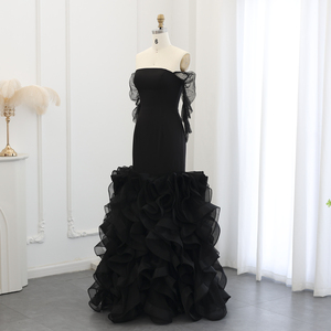 Sharon a dit SF007 élégant noir sans bretelles sirène robe de soirée mariage robe de soirée formelle robes de bal invité - Product Image 5