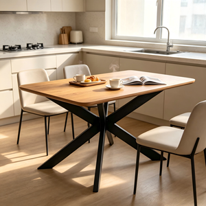 <span class=keywords><strong>Mesa</strong></span> de Comedor Rectangular Moderna y Tradicional de <span class=keywords><strong>Roble</strong></span>, Ecológica, con Superficie de Madera Impermeable, <span class=keywords><strong>Patas</strong></span> de Madera <span class=keywords><strong>Negras</strong></span> en Forma de X, para 4 Personas, para Cocina y Hogar - Product Image 2