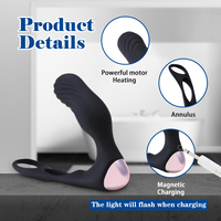 Kabelloser USB-Fernbedienungs-Prostatamassager Analplug mit Stoßfunktion Männlicher Analvibrator mit Heizfunktion IPX7 Wasserdicht Wiederaufladbar