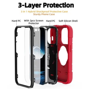Nuovo Arrivo: <span class=keywords><strong>Cover</strong></span> Robusta in PC e <span class=keywords><strong>Silicone</strong></span> con Cavalletto per <span class=keywords><strong>iPhone</strong></span> <span class=keywords><strong>11</strong></span> 12 13 14 15 16 17 Pro Max - Product Image 2