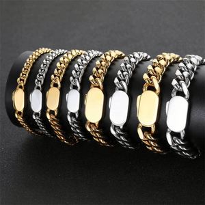 Cadena Cubana de Acero Inoxidable con Hebilla de Resorte de un Solo Lado, Collar y Pulsera de Oro de 18K para Hombre, Estilo Hip Hop - Product Image 3