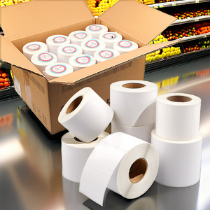 Customizable White <b>Label</b> <b>Packaging</b> <b>Labels</b> Oil Proof Adhesive Coated Paper Sticker Scratch Promotion Supermarket Exhibition Heat - Product Image 2