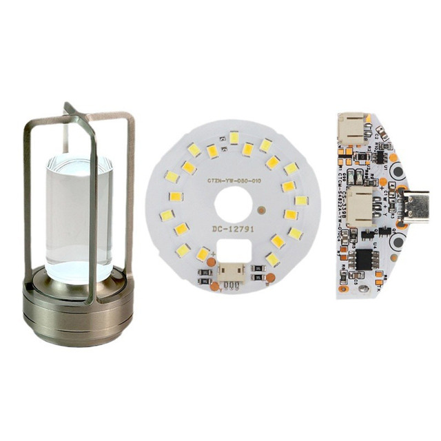 USB Rechargeable LED Table Lamp with Touch Switch Complete Control Panel Accessories PC Material for Living Room