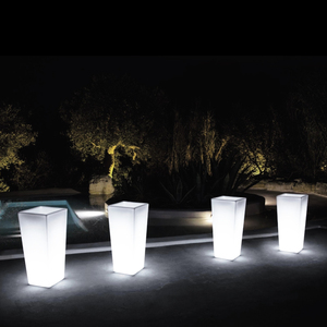 LED solar powered garden flower pot rgb color lighting illuminated led big outdoor pots and planters hot plastic flower pot