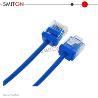 Câbles de communication de câble Ethernet PVC Cat6 Super Slim Cat6A UTP 30AWG RJ45 Patch Cord