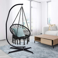 Chaise hamac Jhula, balançoire en macramé, chaise suspendue, chaise en maille, corde de coton durable, balançoire pour chambre à coucher, patio, jardin, terrasse