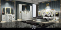 Ensemble complet de meubles de chambre à coucher de luxe turcs avec rangement intégré, lit double, cadre en bois, taille King Size, mobilier de chambre moderne
