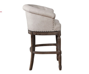 Cuscino in Lino di Eccellente Qualità con Bordo Rivettato per Sedia <span class=keywords><strong>da</strong></span> Bar in Legno Anticato Stile Rustico per Taverne e Enoterie - Product Image 2