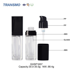 Envase para el Cuidado de la Piel con MOQ Bajo, Botella de Vidrio Transparente Vacía de 30-35 ml con Bomba para Loción, Crema o Suero - Product Image 3