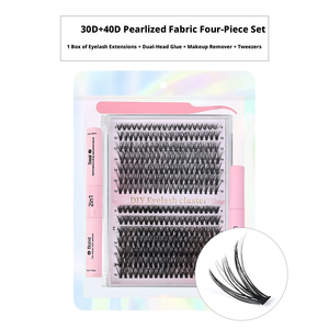 Pestañas Postizas Hechas <span class=keywords><strong>a</strong></span> Mano al por Mayor, Personalizables, Kit 4 en 1, 30+40D, Pestañas Preformadas de Visón Sintético de Primera Calidad, Longitud de 9-16 mm, 14 Filas, Removedor de Pegamento - Product Image 2