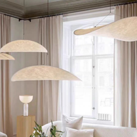 Lampe à suspension LED vintage moderne avec abat-jour en soie Mini 40cm à grandes tailles 800mm pour îlot de cuisine ou espaces divers