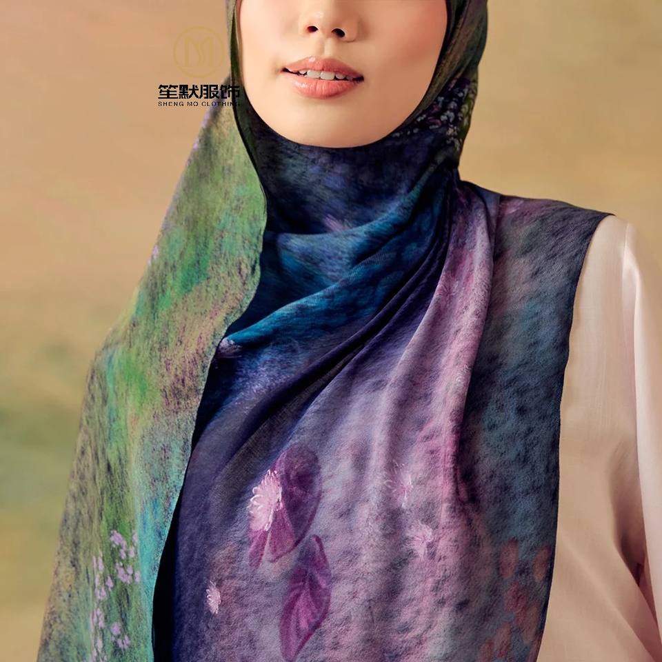 SHENGMO Composite Chiffon Voile Laser Cut 70*180cm Print Hijab Muslim ...