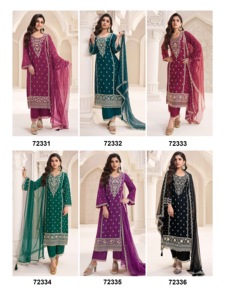 Venta al por mayor de Salwar kameez de seda con bordado traje pakistaní de trabajo con Dupatta para ocasiones festivas de proveedor indio - Product Image 6