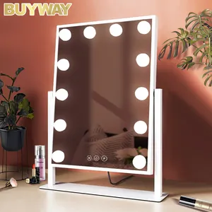 Specchio per il trucco specchio da trucco a LED in stile Hollywood con lampadine a LED Dimmer Touch per il trucco da toeletta
