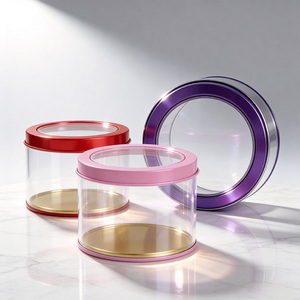 7.5*4.5cm with <strong>clear</strong> <strong>Lid</strong> Round Acrylic Tin <strong>Gift</strong> Packaging PVC Wedding Luxury Chocolate <strong>Box</strong> - Product Image 1