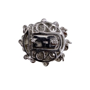 Ba Lỗ Vòng Cổ Khóa Lớn Phổ Biến 925 Sterling Bạc Hoa Hình Nút Đồ Trang Sức Sang Trọng Móc Zircon Ngọc Trai Móc - Product Image 3