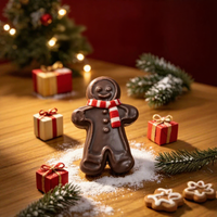 Jouet Squishy Croustillant Activé par le Son, Bonhomme en Pain d'Épices et Sapin de Noël, Anti-Stress, Écologique, Unisexe, 14 Ans et Plus