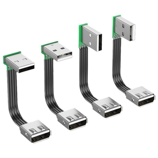 USB Flat Silicone Flexible Cable Oxygen-Free Copper Conductors 90-Degree Bends for USB 2.0 Flash Drive Keyboard