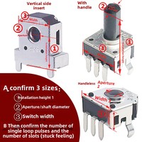 Encodeur de montre compact Alps avec interrupteur, mini-axe micro, 6/12 impulsions, EC05, micro-réglage de souris, petite molette rotative pour montre