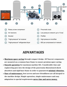 Máy nén tăng áp cao với 20 bar 30 bar Máy nén khí công nghiệp cho máy - Product Image 6