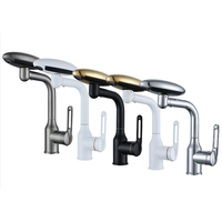 Robinet de lavabo de salle de bain de luxe en acier inoxydable poli, mitigeur chaud/froid à haut arc pour lavabo sur colonne, idéal pour projets de villas