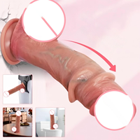Dildo éjaculant et Dildos à prépuce mobile, Jouets sexuels, Jouet réaliste en silicone 2 en 1 avec fonction d'éjaculation et prépuce pour le plaisir vaginal et anal