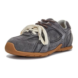 Baskets de course vintage en daim marron pour <span class=keywords><strong>femme</strong></span>, bicolores, à lacets, bout rond, chaussures plates décontractées, légères, pour la marche quotidienne - Product Image 5