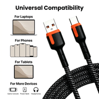 Kabel USB a ke Tipe C dengan Jalinan Nilon, Kabel Data Pengisian Daya Anti-Putus untuk Samsung, Xiaomi, Pixel, dan Ponsel Android Lainnya