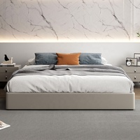 Lits de rangement rembourrés King Size Double Queen, cadre de lit moderne avec vérin à gaz, sans tête de lit, mobilier de chambre