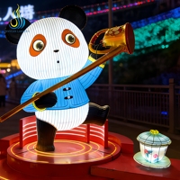 Maßgefertigte Chinesische Panda-Festival-Laterne LED-Beleuchtete Tier-Laterne für Mittherbstfest-Dekoration
