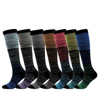 Chaussettes de compression tricotées sur mesure pour hommes et femmes, respirantes, anti-bactériennes, à dégradé, pour l'automne, idéales pour la randonnée en extérieur (vente en gros)