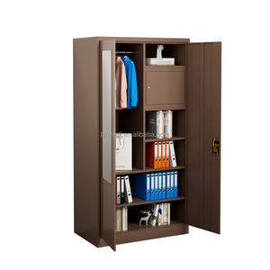 خزانة خزانة خزانة معدنية من الحديد البني قابلة للقفل مع خزانة آمنة من الفولاذ - Product Image 2