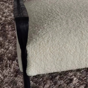 New Design Custom Made <strong>Cream</strong> Teddy Fabric <strong>Dining</strong> <strong>Chair</strong> High Quality <strong>Black</strong> Metal Forged Iron Frame <strong>Dining</strong> Room Dinning <strong>Chairs</strong> - Product Image 5