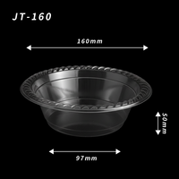 Conteneur alimentaire rond rigide transparent personnalisé de haute qualité, écologique, pour vente en gros, bol à soupe jetable en plastique avec couvercle