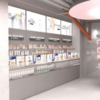 10-YHeS-A01 Marque MZI – Présentoirs de magasin K-beauty écologiques et durables avec bandes lumineuses LED – Décoration de boutique personnalisable