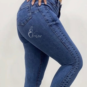 Jeans Ajustados <span class=keywords><strong>de</strong></span> Cintura Alta con Costuras Dobles para Mujer, Jeans Personalizados, Pantalones Vaqueros <span class=keywords><strong>de</strong></span> Mezclilla para Mamá, Talla Grande, Jeans Colombianos <span class=keywords><strong>de</strong></span> Cintura Alta - Product Image 3