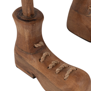 Coppia di Statuette di Anatre in Legno con Stivali e Tacchi per Decorazione Domestica, Esposizione su Scaffale, Scultura Decorativa Animale - Product Image 5