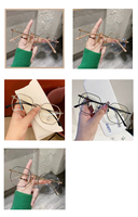 MK24011201 Monturas de Gafas Ópticas Metálicas Clásicas para Mujer con Patrón Sólido, Bloqueo de Luz Azul y Bisagras de Resorte de Moda