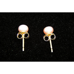 Orecchini con perle rosa oro 14k 5mm - Product Image 2