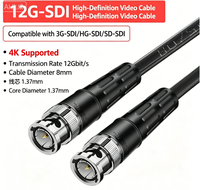 Câble coaxial 12G-SDI Premium OD8.0 avec gaine en PVC épaisse, double blindage, fil de cuivre pur, câble vidéo BNC pour équipement de diffusion