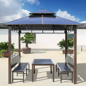 Gazebo Solar de Lujo Económico, Marco de Aluminio con Recubrimiento en Polvo, Techo Metálico, Parasol <span class=keywords><strong>para</strong></span> <span class=keywords><strong>Terraza</strong></span> Exterior - Product Image 1