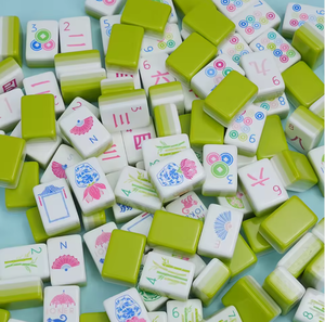 Fichas de Mahjong Americanas de 4 Capas Color Verde Manzana del Fabricante Original, Plegables, de Lujo, Modernas, Personalizables y Duraderas <span class=keywords><strong>para</strong></span> Juegos de Casino - Product Image 4