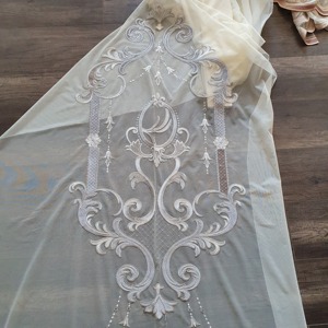 中国豪华土耳其刺绣纯粹窗帘 - Product Image 5