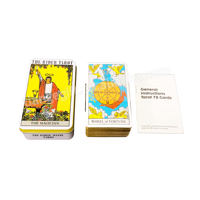 Boîte en fer blanc personnalisée pour cartes de tarot avec guide, estampage doré des bords, jeu de tarot oracle